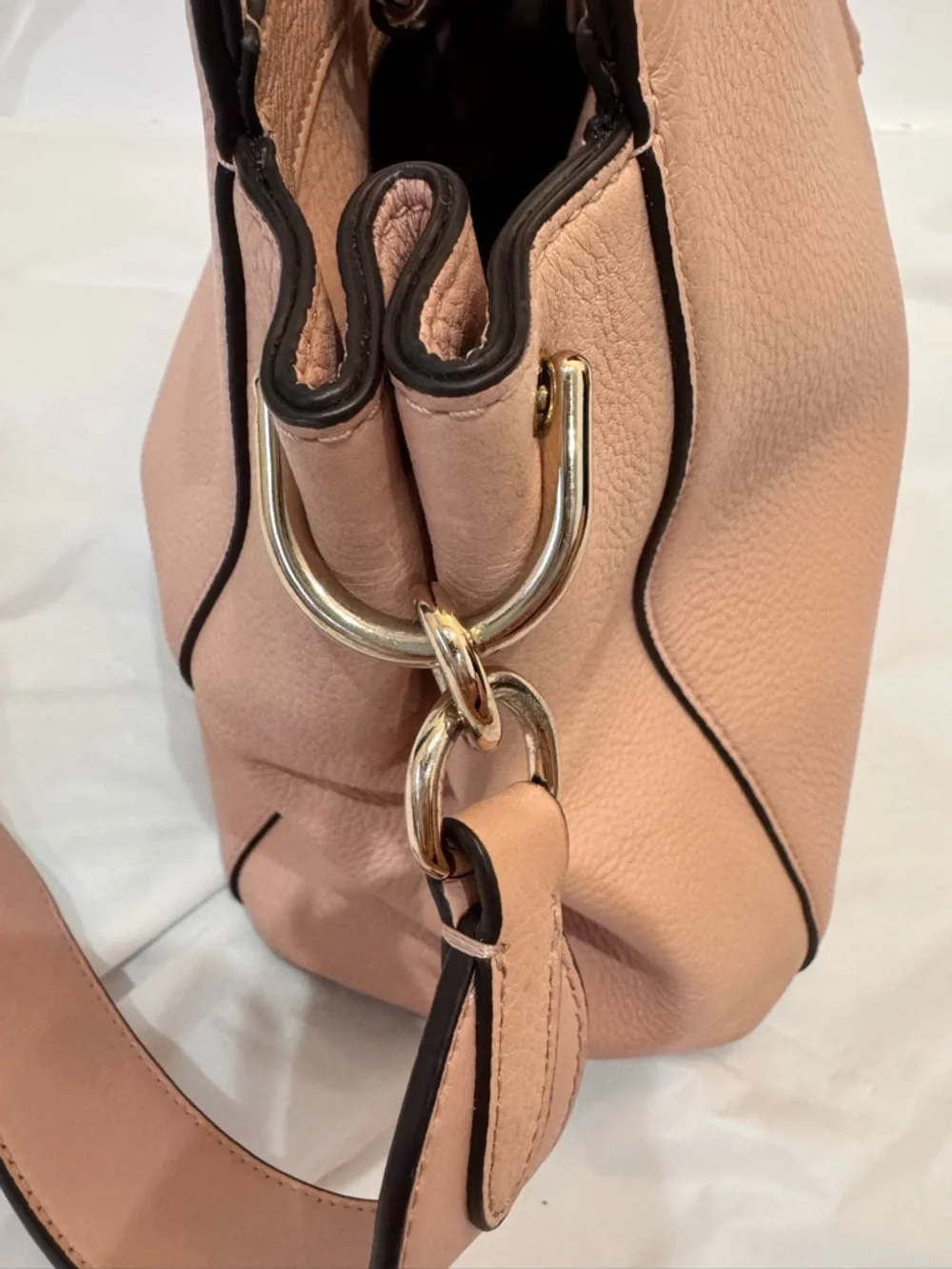 kate spade blush pink leather satchel with tassel